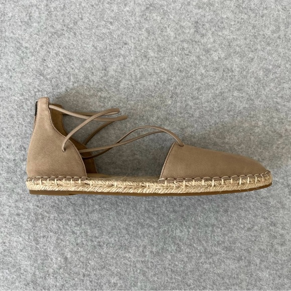 Eileen Fisher Sandals Womens 8.5 Flat Espadrille Tan Beige Barley Leather Upper - Picture 7 of 14